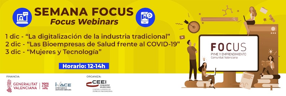 Tres encuentros virtuales componen la semana Focus Pyme y Emprendimiento CV 2020